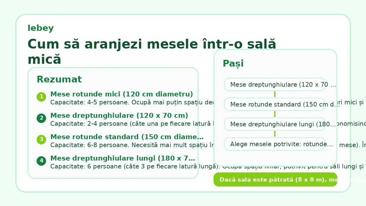 Cum să aranjezi mesele într-o sală mică