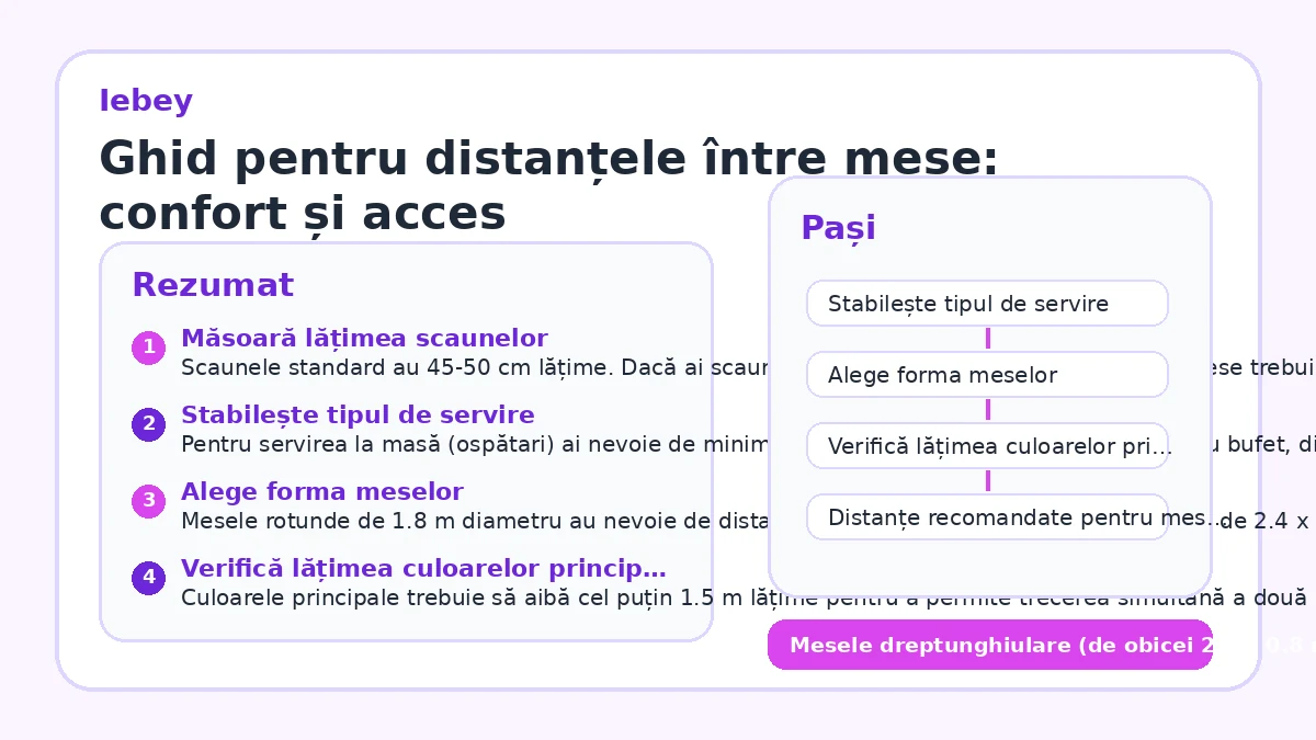 Ghid pentru distanțele între mese: confort și acces