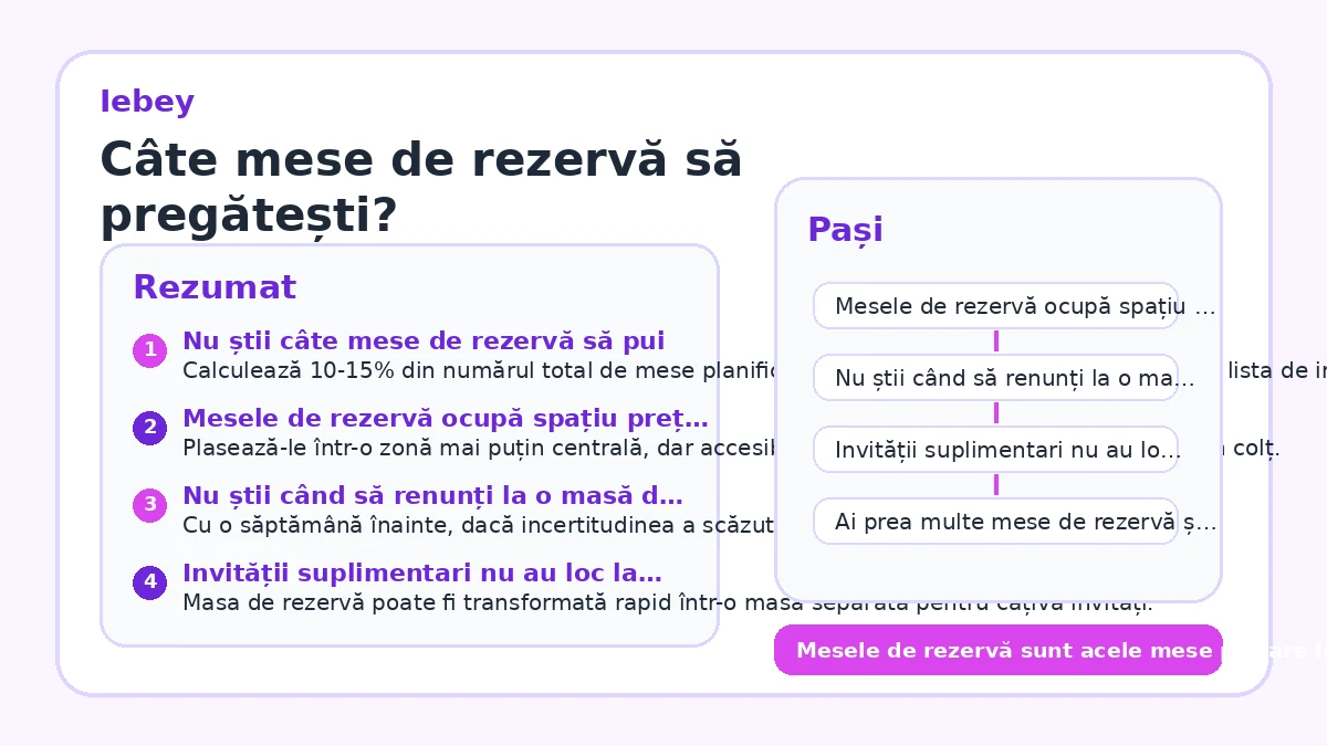 Câte mese de rezervă să pregătești?