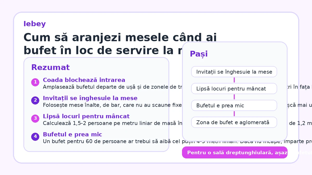 Cum să aranjezi mesele când ai bufet în loc de servire la masă