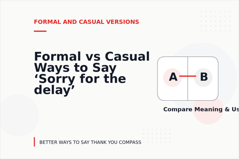 Formal vs Casual Ways to Say ‘Sorry for the delay’ Formal vs Casual Ways to Say ‘Sorry for the delay’